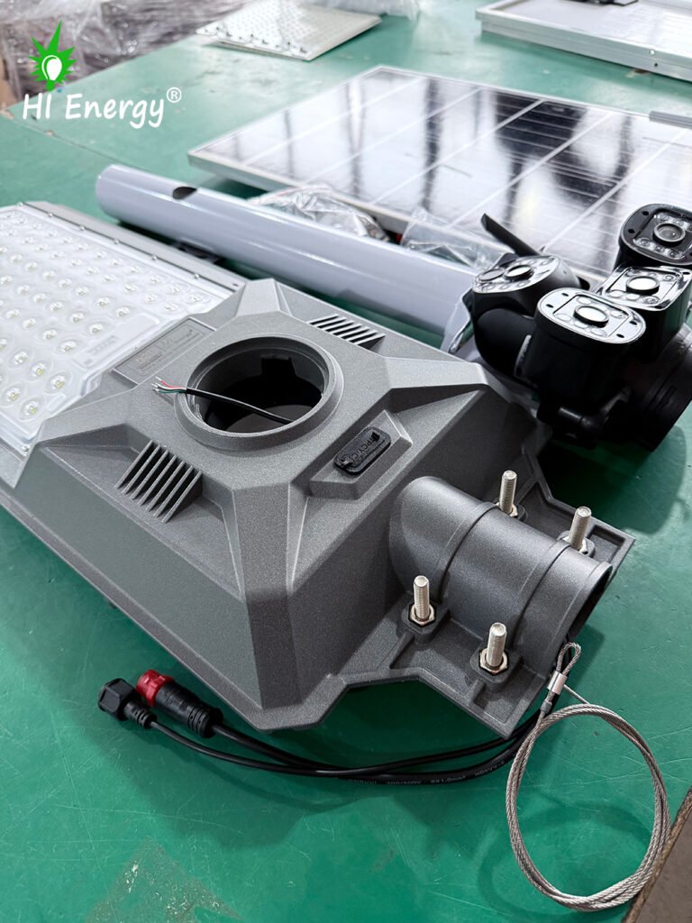 solar panel security light with triple lens camera